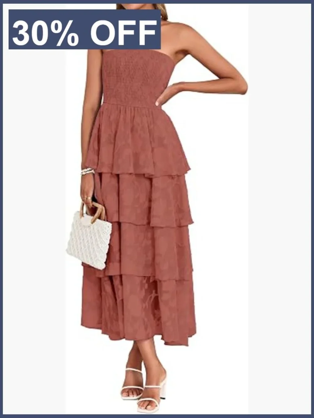 Strapless Maxi Dress Boho Floral Off Shoulder Wedding Guest Tiered Beach